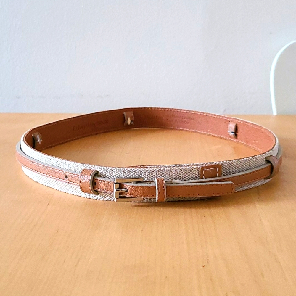 Calvin Klein Beige Belt Detachable 2 Layers- Small